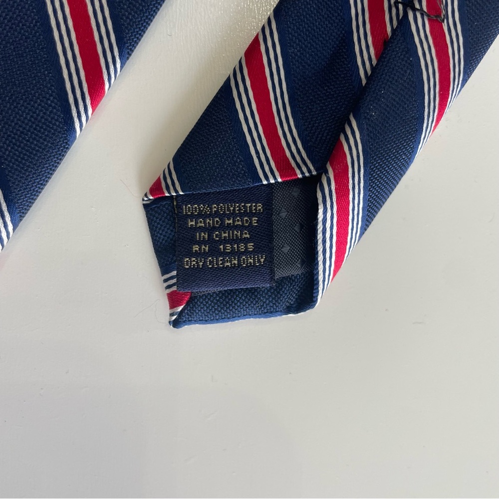 U.S. Polo Assn. Blue Tie with Red and White Stripes Patriotic Classic - Picture 3 of 7